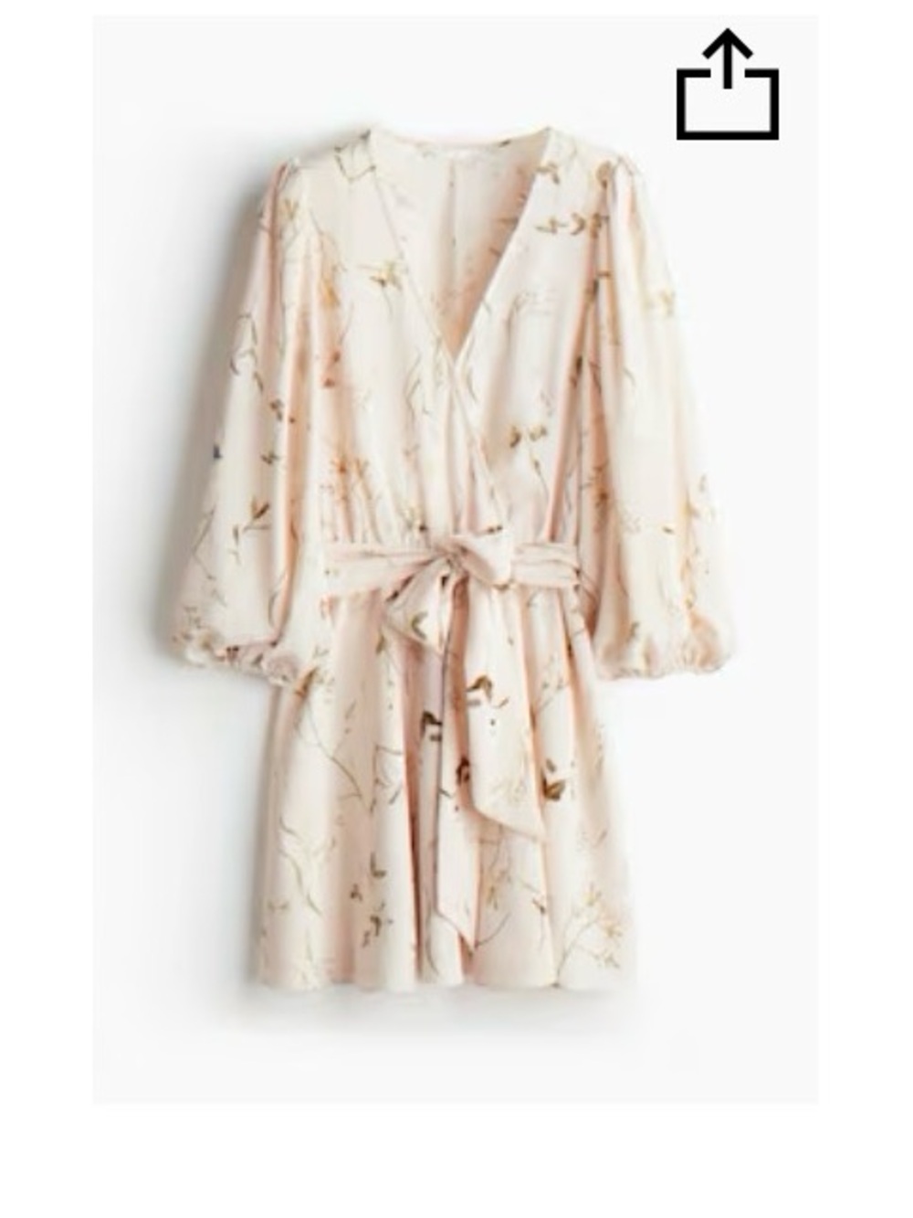 H&M Pale Pink Floral Wrap Dress small